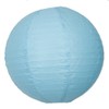1 x 8" Turquoise round paper lantern with wire ribbing