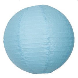 1 x 8" Turquoise round paper lantern with wire ribbing