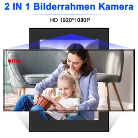 Nisanmoon Photo Frame Mini Camera HD 1080P Small Picture Frame Camera Supports Motion Detetction and Loop Recording, Photo Frame Video Camera for Home and Office Decoration, Black