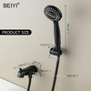 BEIYI Tub Spout with Diverter Matte Black, 5 Settings Metal