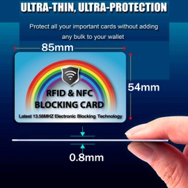 SaiTech IT 2 PK RFID Blocking Cards Protect Your Entire Wallet, Purse, and Cards from NFC Contactless Theft Wallet for Men & Women (Rainbow)