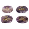 4 Elements Assorted Stones Engraved Triangular Symbols Earth Air Fire
