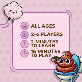 Hat Acrobat Don't Clog It! - Simple and Hilarious Family-Friendly Party Game for Immature People - 2-6 Players Poop Game