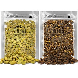 JEAU CHAU Spice Set, 2 Types (Cardamom, Clove / 1.8 oz (50 g) each) Selected Product, Spices (No Additives, No Pesticides), Trial Gift