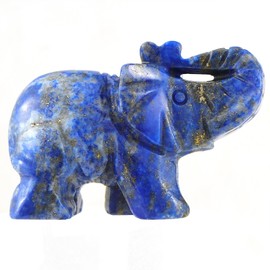 Hxswkk 2" Elephant Decor - Elephant Statue & Figurine - Lucky Carving Crystal - Lapis Lazuli - Indoor/Outdoor