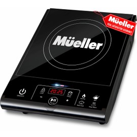 Mueller RapidTherm Portable Induction Cooktop, 1800W Hot Plate Electric Stove Top Burner. 8 Temp Levels, Auto-Off & Pot Detection, LED Display, Child Lock, 4 Programs, Burners for Cooking