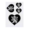 4 x 'Heraldic Lion Within Heart' Temporary Tattoos - Water