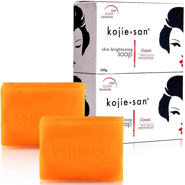 Kojie San Skin Brightening Soap – The Original Kojic Acid Soap that Reduces Dark Spots, Hyper-Pigmentation, & Other Types of Skin Damage – 2 x 135g Bars
