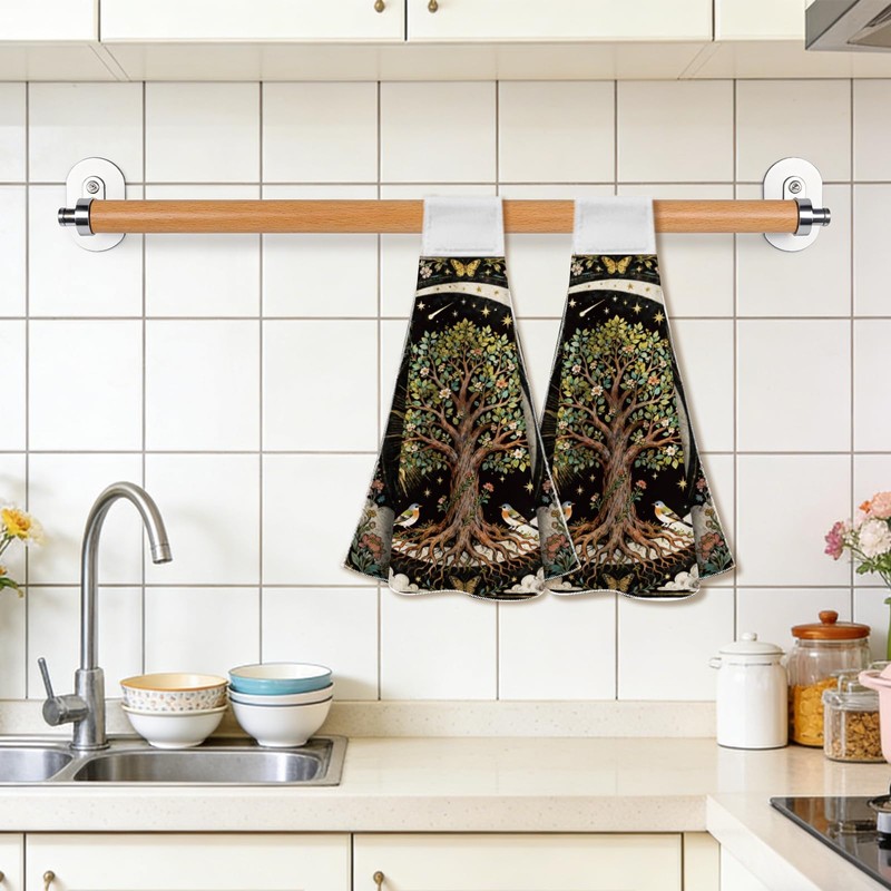 CUTHOLLOW 2 Pcs Moon and Tree of Life Hanging Kitchen