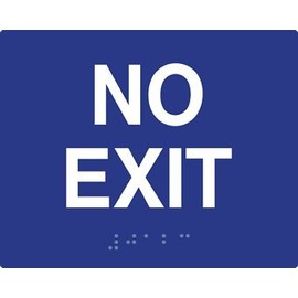 ADA Compliant No Exit Signs with Raised Text and Grade 2 Braille - 5x4