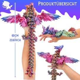 JONRRYIN 3D Printed Dragon, Dragon Toy with Eyes, Creative Toy and Decoration, Adults Children Dragon Egg 3D Decorative Desk Toy Gifts