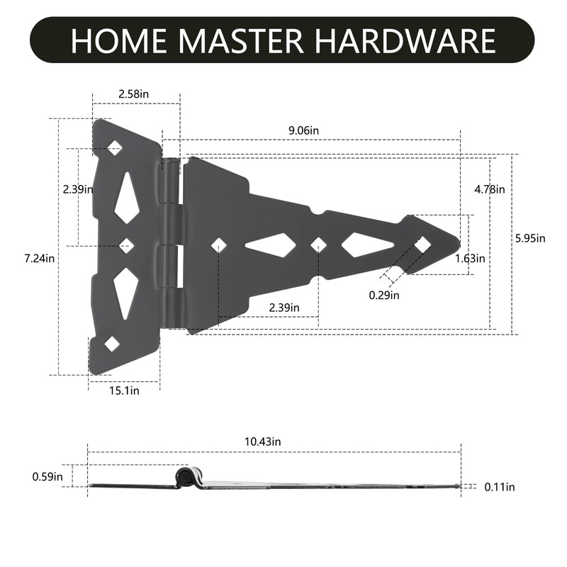 HOME MASTER HARDWARE 8 Inch Heavy Duty Decorative T Hinge