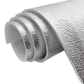 MOTUKA 40" x 80" 118mil Single Reflective Foil Insulation Foam Core Heat Radiant Barrier 21.53 sqft Aluminum Foil Finish White Foam Heat Shield