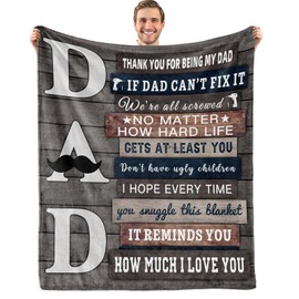 MACOIOR Dad Gifts Blanket, Dad Birthday Gifts, Gifts for Dad from Daughter Son, Gifts for Dad Who Wants Nothing, Father s Day Gifts for Dad Throw Blankets 60"X 50"