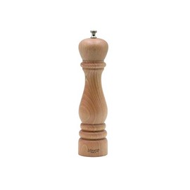 Bisetti 9.5 Inch Roma Beech Wood Pepper Mill With Adjustable Carbon Steel Grinder With Natural Finish , Made in Italy
