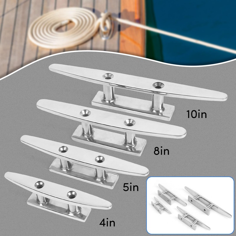 Boat Cleats 4 inch, Open Base Boat Dock Cleats, 316