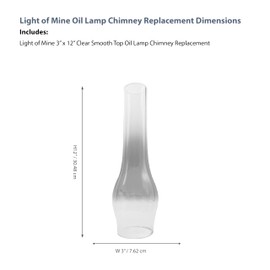Light of Mine 3" x 12" Oil Lamp Replacement Chimney (3" x 12")
