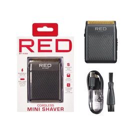 RED by Kiss Cordless Mini Shaver for Men, Compact High-Precision, Quick USB-C Charging, Non-Slip Grip, Long-Lasting Battery, Travel-Friendly Design, Powerful Motor for Efficient Shaving (Black)