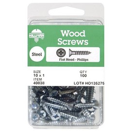 The Hillman Group 40814 Flat Head Phillips Wood Screw 6 X 3/4 100-Pack