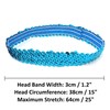 Turquoise Womens Sequin Polyester Fancy Dress Headband 38 x 3cm