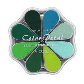 8 Color Craft Rainbow Finger Ink Pads Stamps, Small Rubber Stamp Ink Pads, Pigment Petal Point Option Pad, Washable, for Card Making, Scrapbook, Kids Painting DIY, Letters Diary Album (1016)