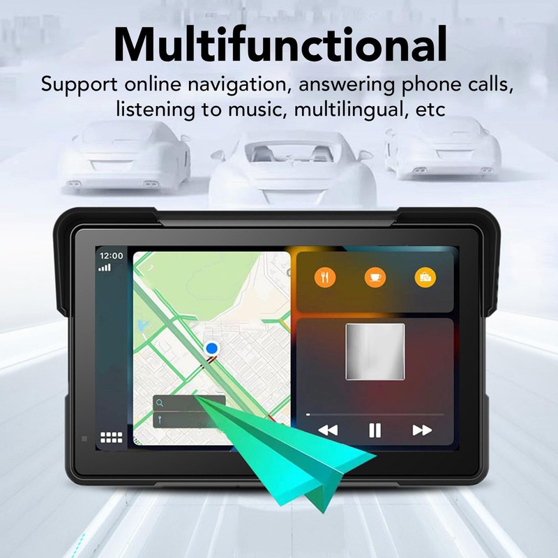 Luocute Motorcycle GPS Navigation System, 7 Inch 1024x600 HD IPS