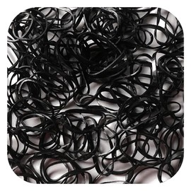 TYGA Store Pack of 1000 Mini Rubber Bands Soft Elastic Bands for Kids Hair, Braids Ponytail Hair, Pet Hairband Wedding Hairstyle and More (Black (Extra Thick))