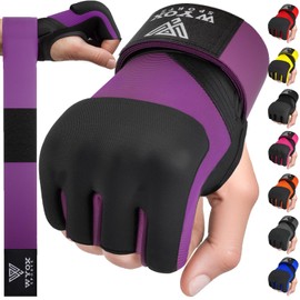 WYOX Boxing Hand Wraps for Men & Women – Quick Wrap Inner Gloves with Knuckle Padding, 36 inches Wrist Support for Boxing, Muay Thai & Kickboxing (Purple, XS)