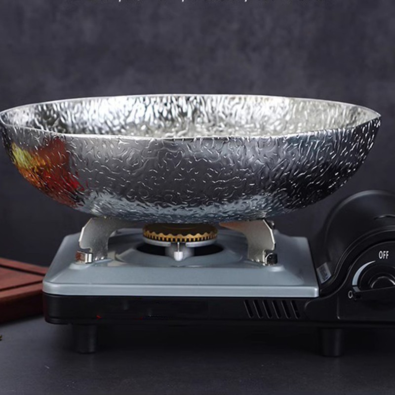Stainless Steel Flat Hot Pot Even Heat Distribution Multifunctional Nonstick