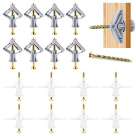 ZDNT 100 Cavity Dowels Butterfly Plasterboard Dowels Set, Plasterboard Dowels Aeroplane Shape, Expansion Dowels, Hollow Wall Dowels, Butterfly Plasterboard Dowels with Screws for Plasterboard,