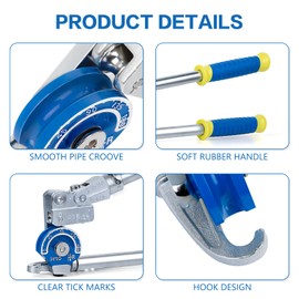 Pipe Bender 3/8" Heavy Duty Tubing Bender Tube Bender Roller 180° HVAC Copper Tool For Copper Pipe, Aluminum Pipe,Stainless Steel Pipe, Iron Pipe