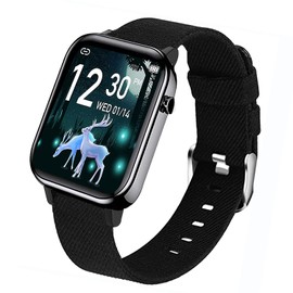 Compatible with Zard zoop Smart Watch bands, Giaogor Breathable Nylon Woven Fabric Replacement Accessory Strap Compatible with Zard zoop Smart Watch 1.4" (Black)