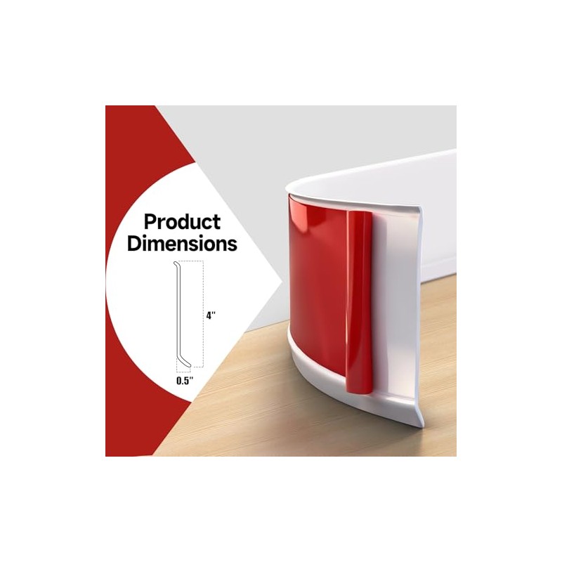 Vinyl Wall Base, 4 Inch(W) x 10 Feet(L) Flexible Baseboard