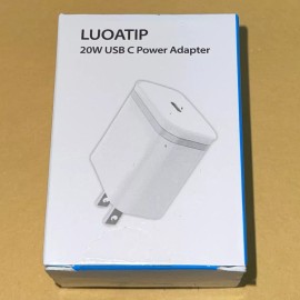 LUOATIP 20w usb-c power adapter wall plug in LUOATIP New in Box White AC 100 - 240v