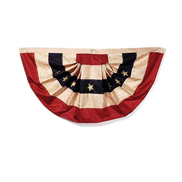 Darice Tea Stained American Flag Bunting–48” x 25” –Easy to Hang Patriotic Decoration for Indoor/Outdoor Use, Holds up to Weather, USA Bunting for Holidays or All Year Long, Polyester(1-Piece)