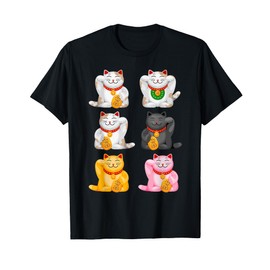 Maneki-Neko Lucky Cat Japanese Good Luck Charm Japan Gift T-Shirt