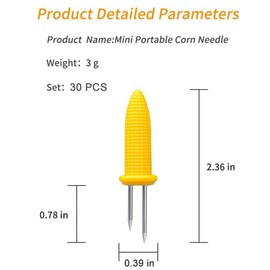 30 PCS Corn Cob Holders, Stainless Steel Corn on The Cob Skewers, Creative Corn Cob Forks for Party, Picnic, Camping, Food Festival