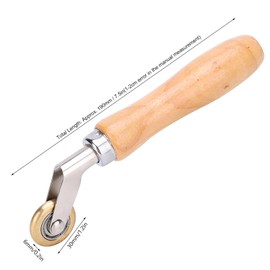 CYTGOUPER Single Ply Internal Corner Seam Roller,190mm Brass Roller,Mini Hand Pressure Roller with Brass and Wooden Handle for Pressing Corners Membrane Seams Overlap Welding