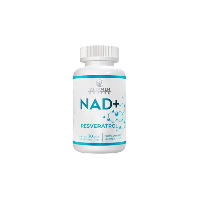 NAD+ Resveratrol de Vitamin Center Frasco con 30 cápsulas de