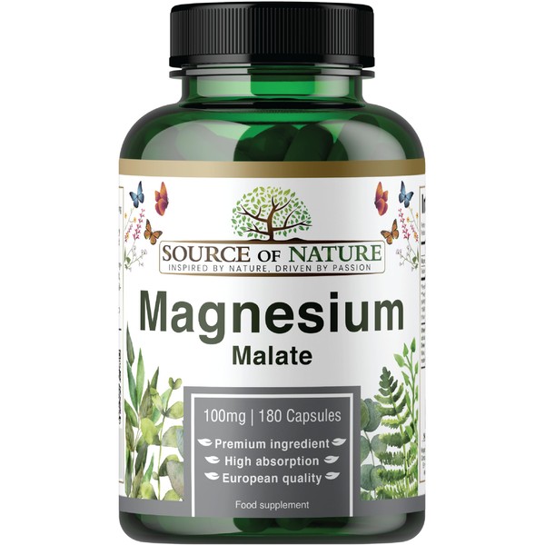 Source of Nature® | Magnesium Malate 645mg | 180 Capsules