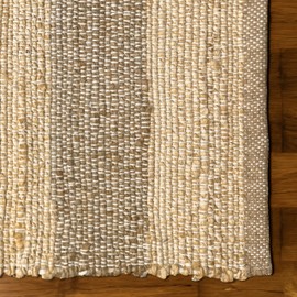 Chardin Home 5x7 Jute Cotton Hand Woven Area Rug, Natural Jute Braided Stripes Boho Farmhouse Rug,Rustic Vintage Reversible Natural Fiber Rug for Living Room, Bedroom, Dining Room, Office, or Entryway