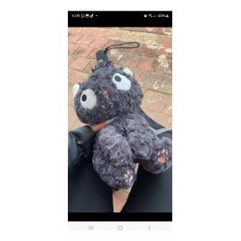 Jextech Mochila Con Cierre Esponjoso Gato Peluche Negro Muñeco 30cm