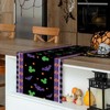 Halloween Bat Table Runner, Black Purple Skull Polka Dot Kitchen