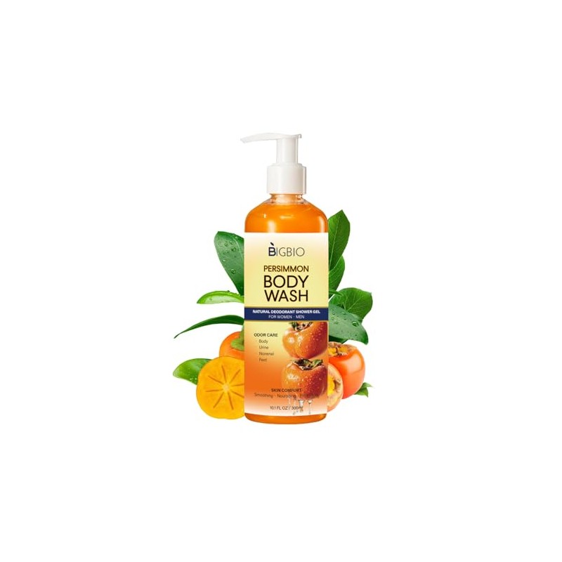 Persimmon Body Wash for Old People Smell, Natural Deodorant Bar