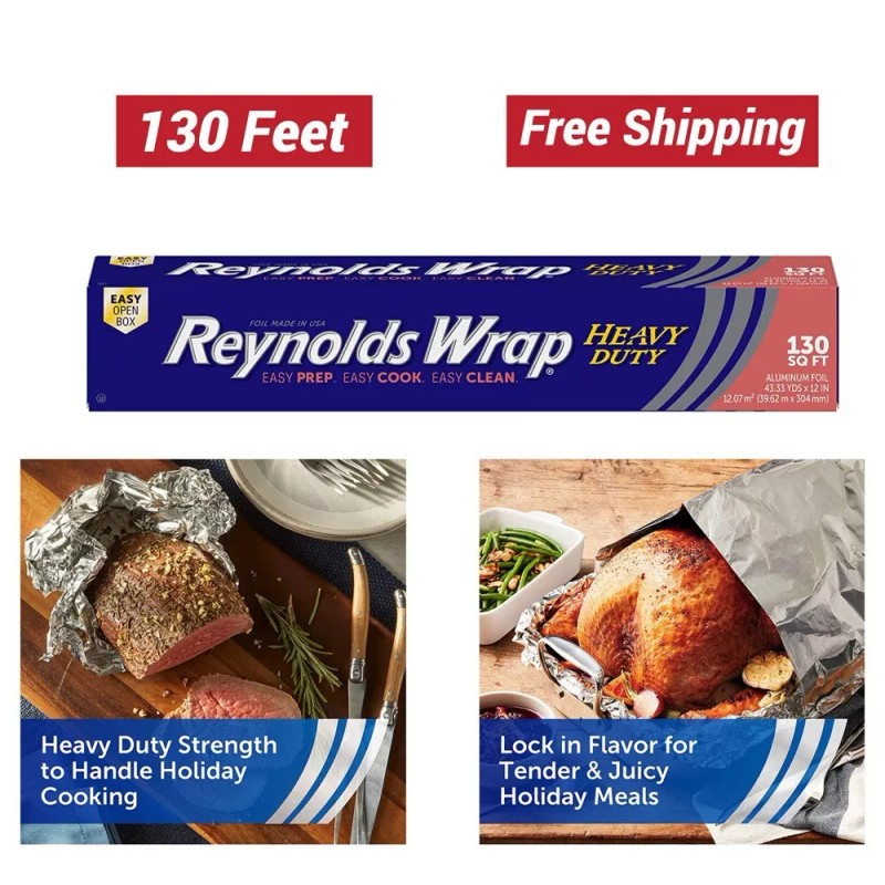 Reynolds 130 Square Feet, Wrap Heavy Duty Aluminum Foil ,