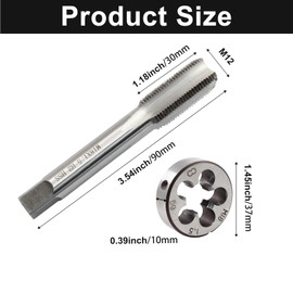 Litoexpe Metric M18 X 1.5mm Tap and Die Set, Right Hand Thread Tap and Round Die