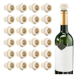WOTOR Wine Stoppers Vacuum, Wine Saver, Wine Pump Vacuum Stoppers, Wine Preserver, Reusable Bottle Sealer Keeps Wine Fresh (Cream, 24 Pieces)