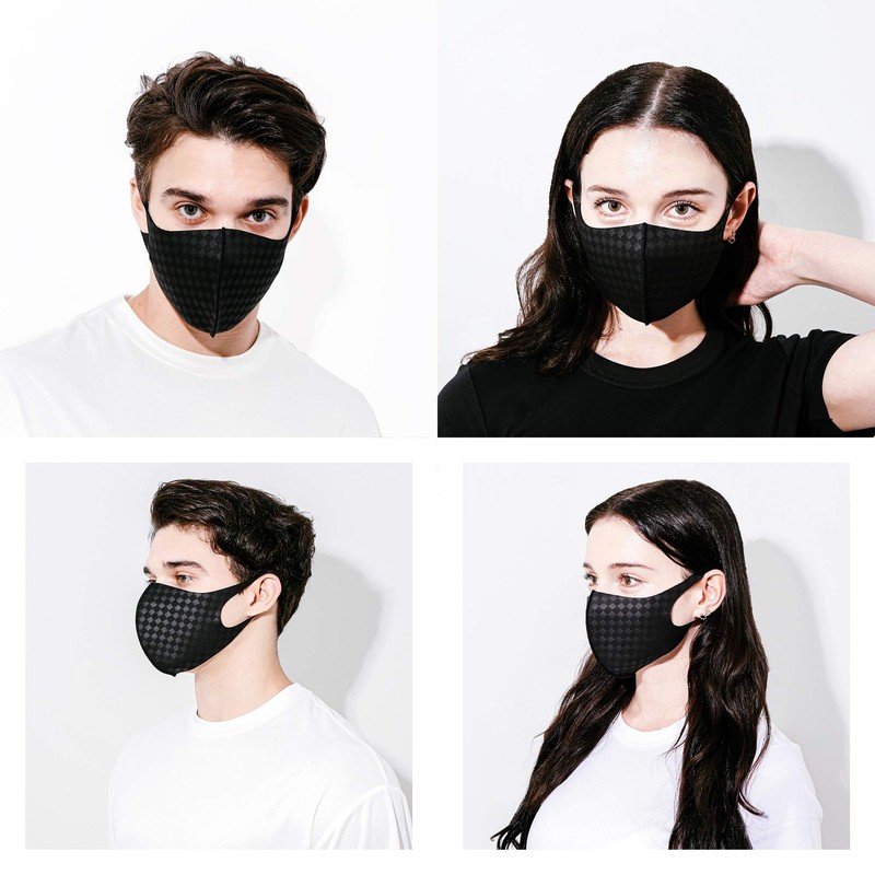 White Face Mask UPF 50, UV Sunblock Protective, Unisex, Washable,