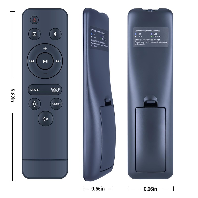 Soundbar Remote Control Applicable for Onn Soundbar 100075108 20 Inch