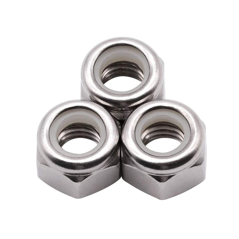 #10-24 inch Nylon Insert Hex Lock Nuts (50 Pack), 304